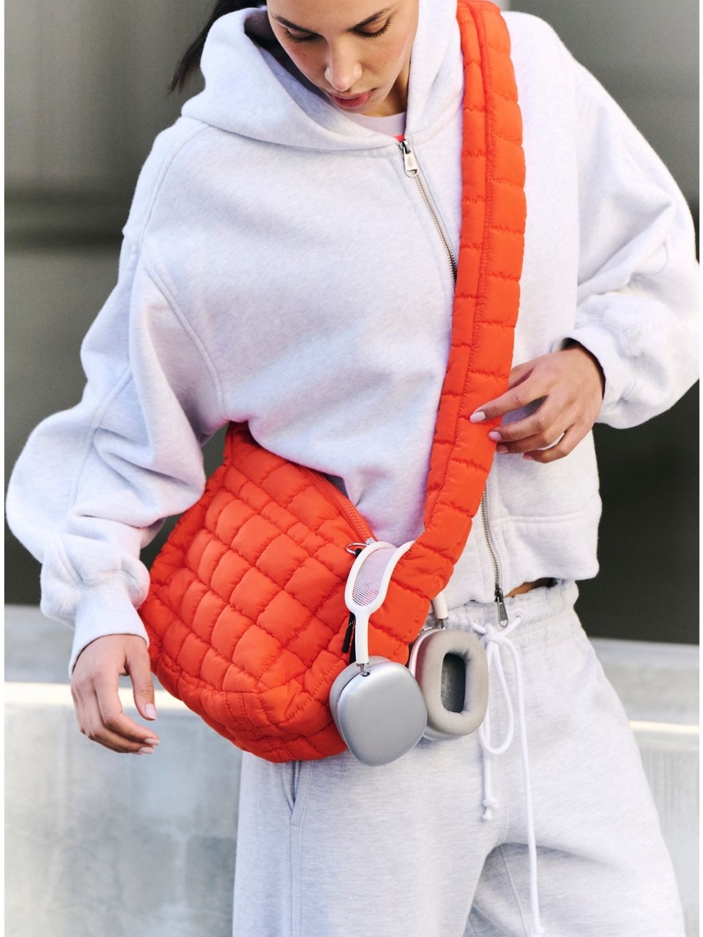 QUILTED BABY CARRYALL SLING BAG FLAME
